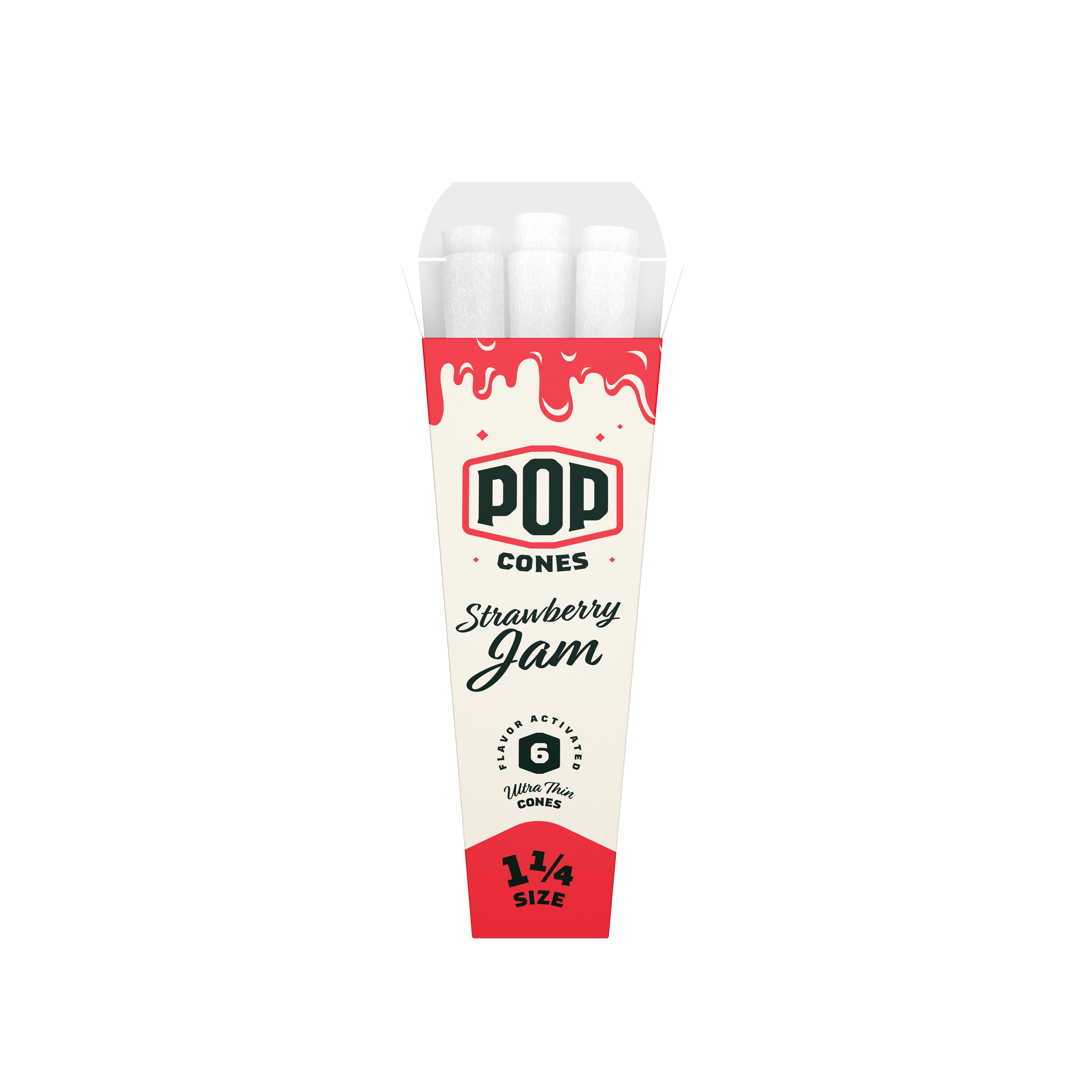 Pop Cones 1 ¼ Size Strawberry Jam Display 6x24